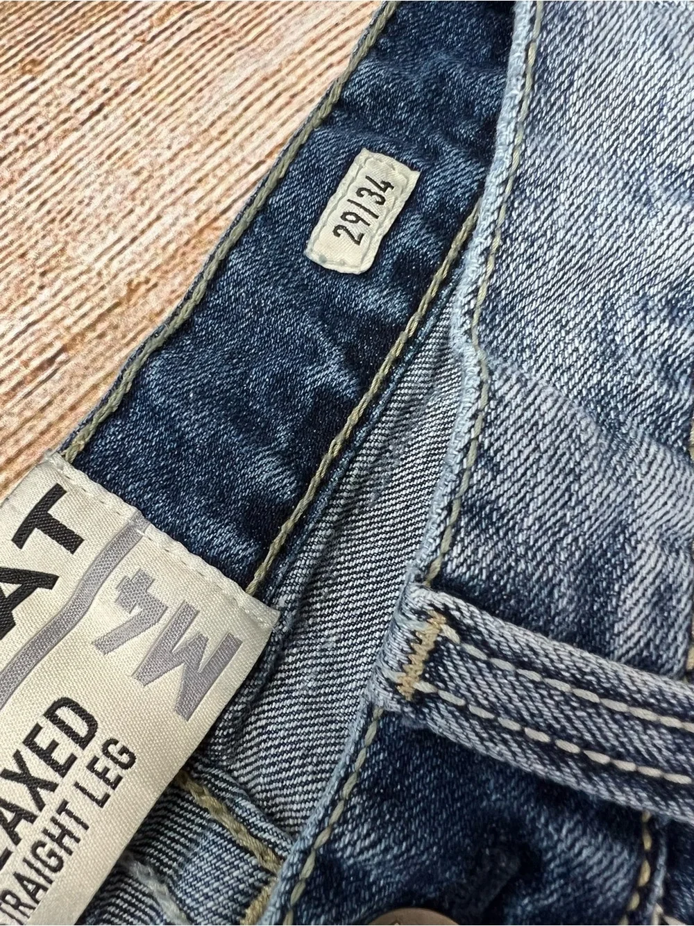 Mens Ariat M4 Relaxed Straight Shoreway Denim Blue Jeans Size 29x34
